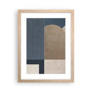 Plakát v rámu světlý dub - Kompozice jednoduchosti a kulatosti - 30x40 cm