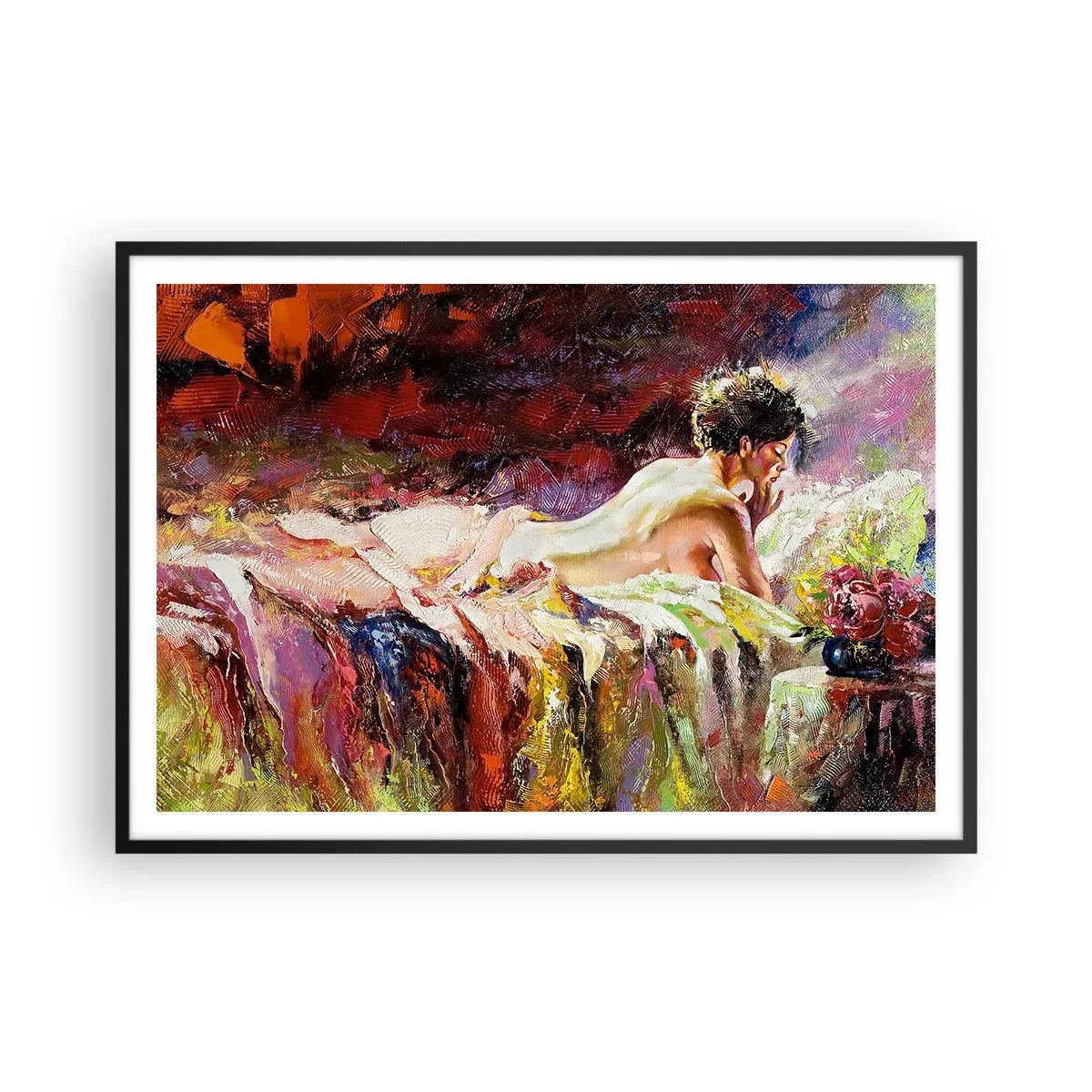 Plakát v černém rámu - Zamyšlená Venuše - 100x70 cm