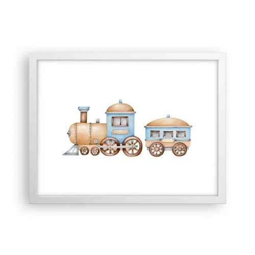 Plakát v bílém rámu - Na dráze stojí… - 40x30 cm