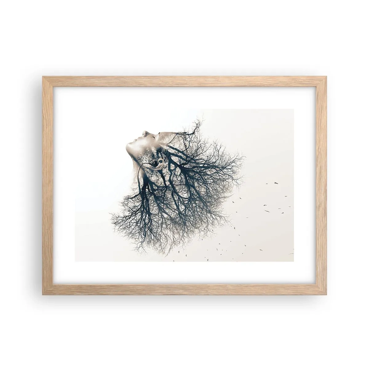 Plakát v rámu světlý dub - Okouzlená šepotem stromu - 40x30 cm