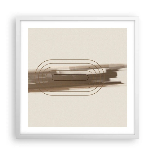 Plakát v bílém rámu - Závan šedi - 50x50 cm