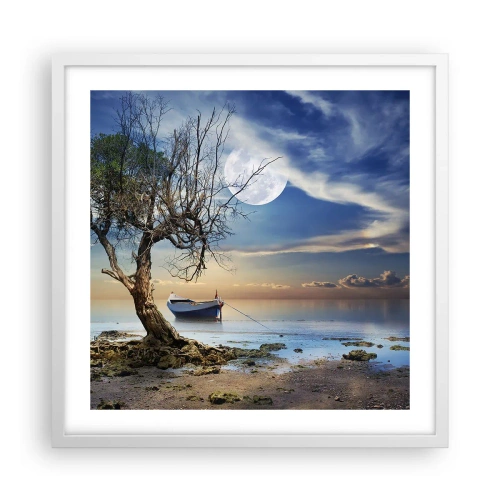 Plakát v bílém rámu - Je to konec nebo začátek? - 50x50 cm