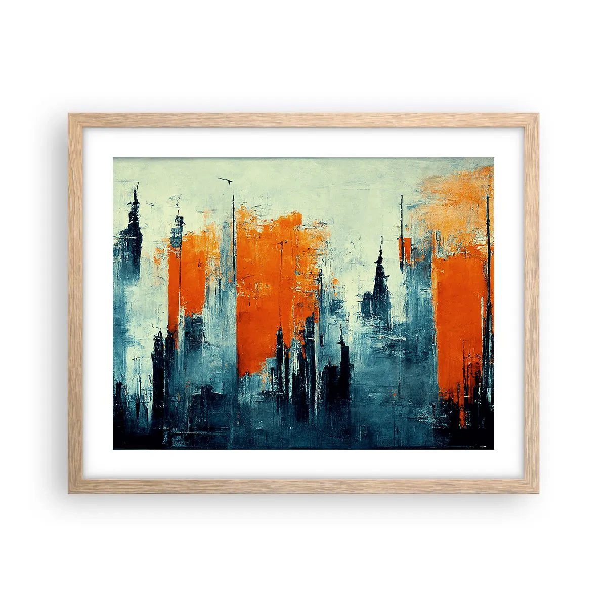 Plakát v rámu světlý dub - Moderní krajina - 50x40 cm