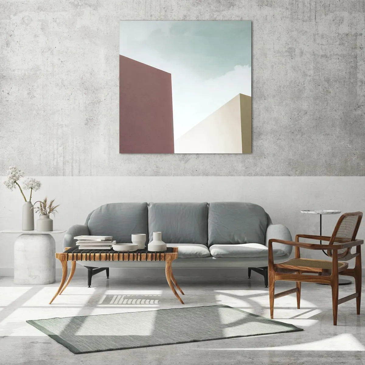 Obraz na skle - Geometrie slunečného léta - 40x40 cm