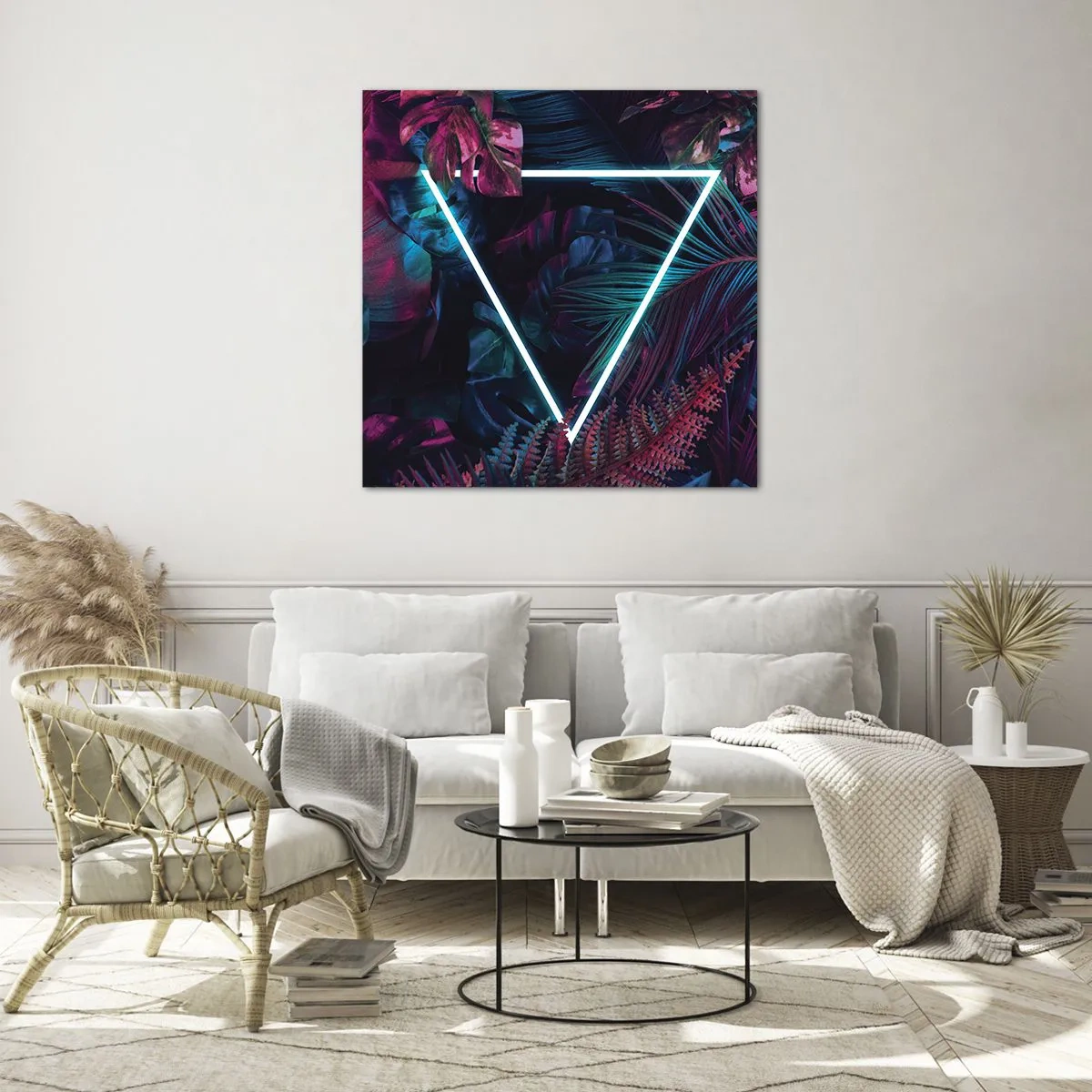 Obraz na skle - Zahrada v disco stylu - 30x30 cm