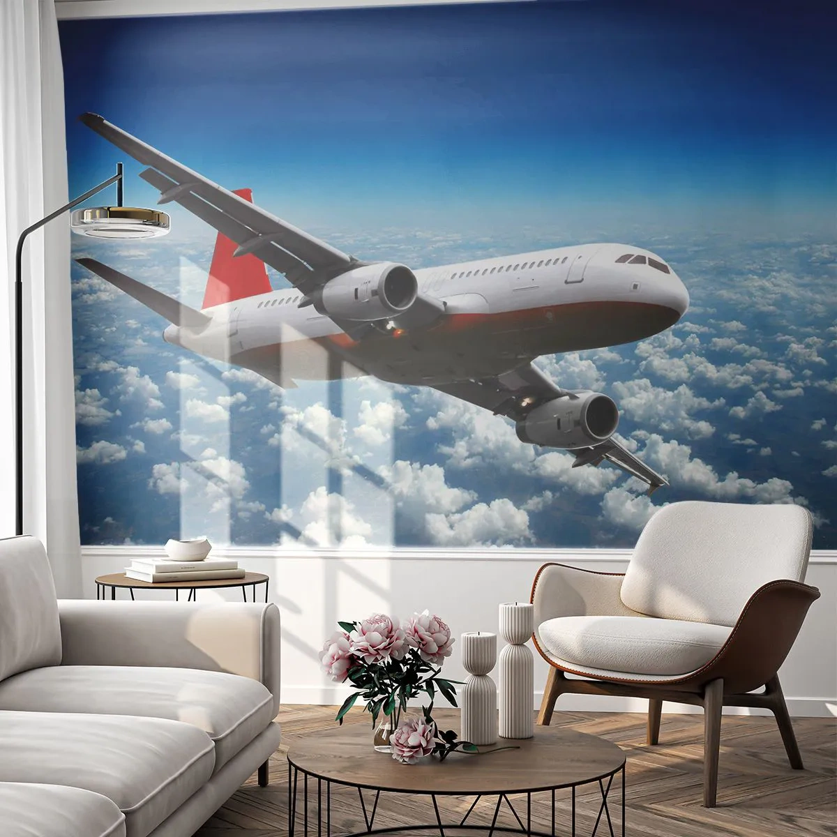 Fototapeta Premium Canvas - Odtrhni se od toho všeho - Letadlo, Cestování, Mraky - 250x175 cm