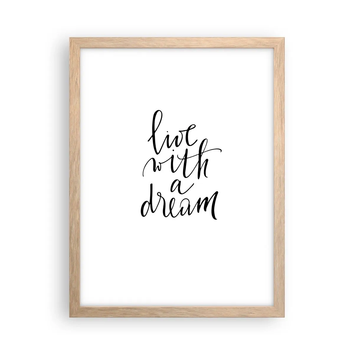 Plakát v rámu světlý dub - Of course - 30x40 cm