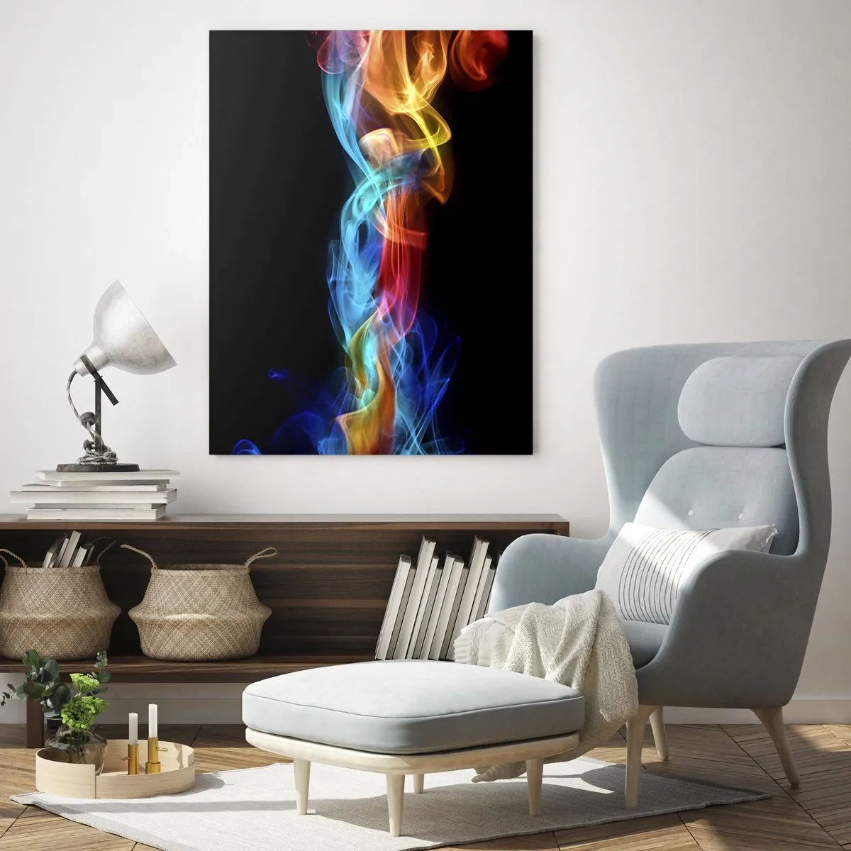 Obraz na skle - Duhový tanec mlhy - 50x70 cm