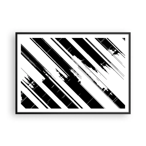 Plakát v černém rámu - Intenzivní a dynamická kompozice - 100x70 cm