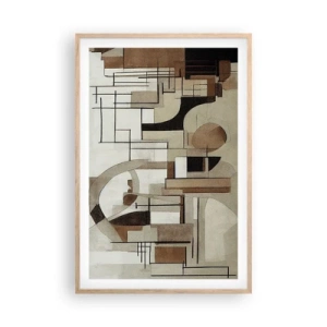 Plakát v rámu světlý dub - Městská krajina 2.0 - 61x91 cm