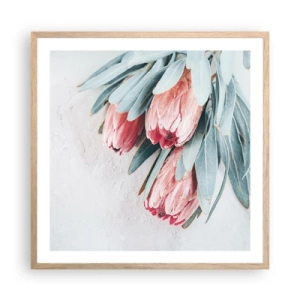 Plakát v rámu světlý dub - Zahanbené svou vlastní krásou - 60x60 cm