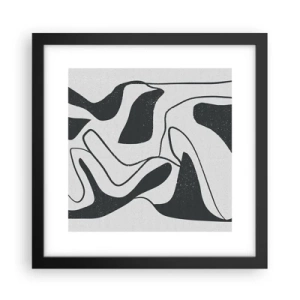 Plakát v černém rámu - Abstraktní hra v labyrintu - 30x30 cm