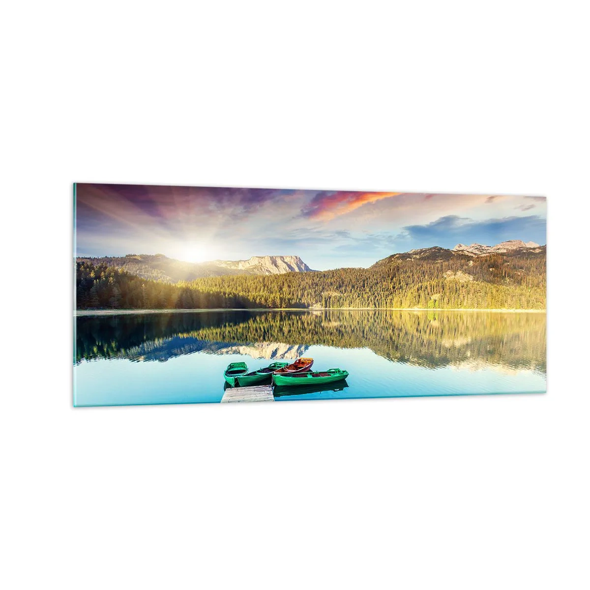 Obraz na skle - U vody hladké jako zrcadlo - 100x40 cm
