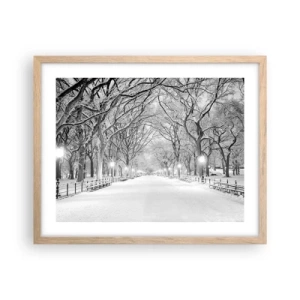 Plakát v rámu světlý dub - Čtyři roční období – zima - 50x40 cm