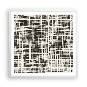 Plakát v bílém rámu - Tkaná kompozice - 60x60 cm