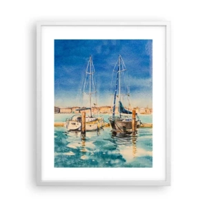 Plakát v bílém rámu - Slunečná laguna - 40x50 cm