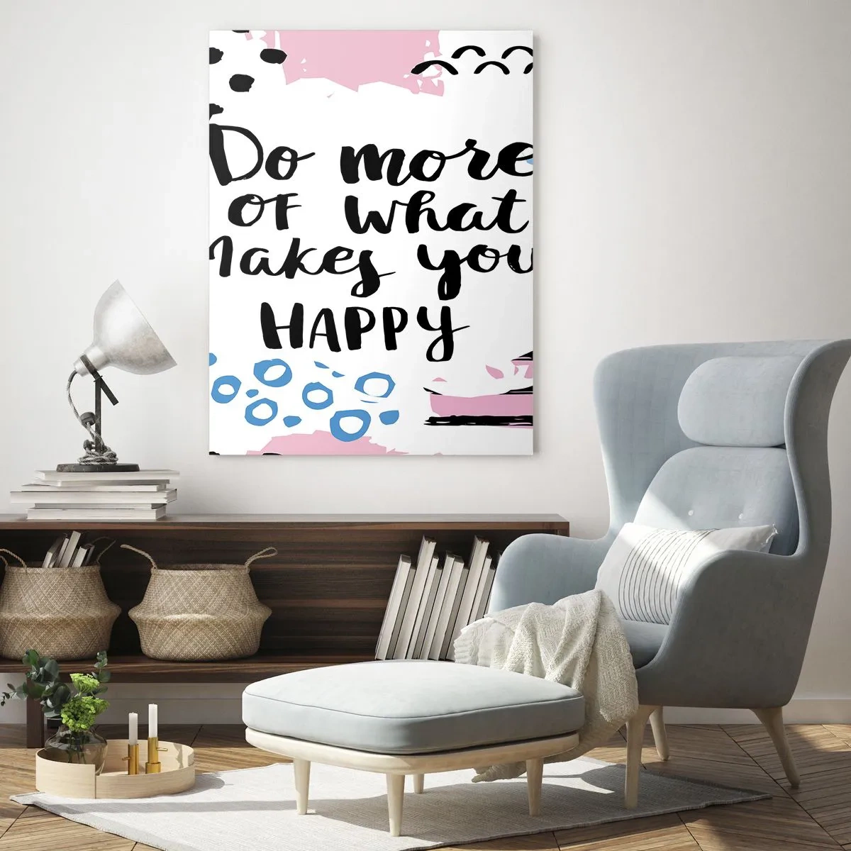 Obraz na skle - Jak být šťastný - 50x70 cm