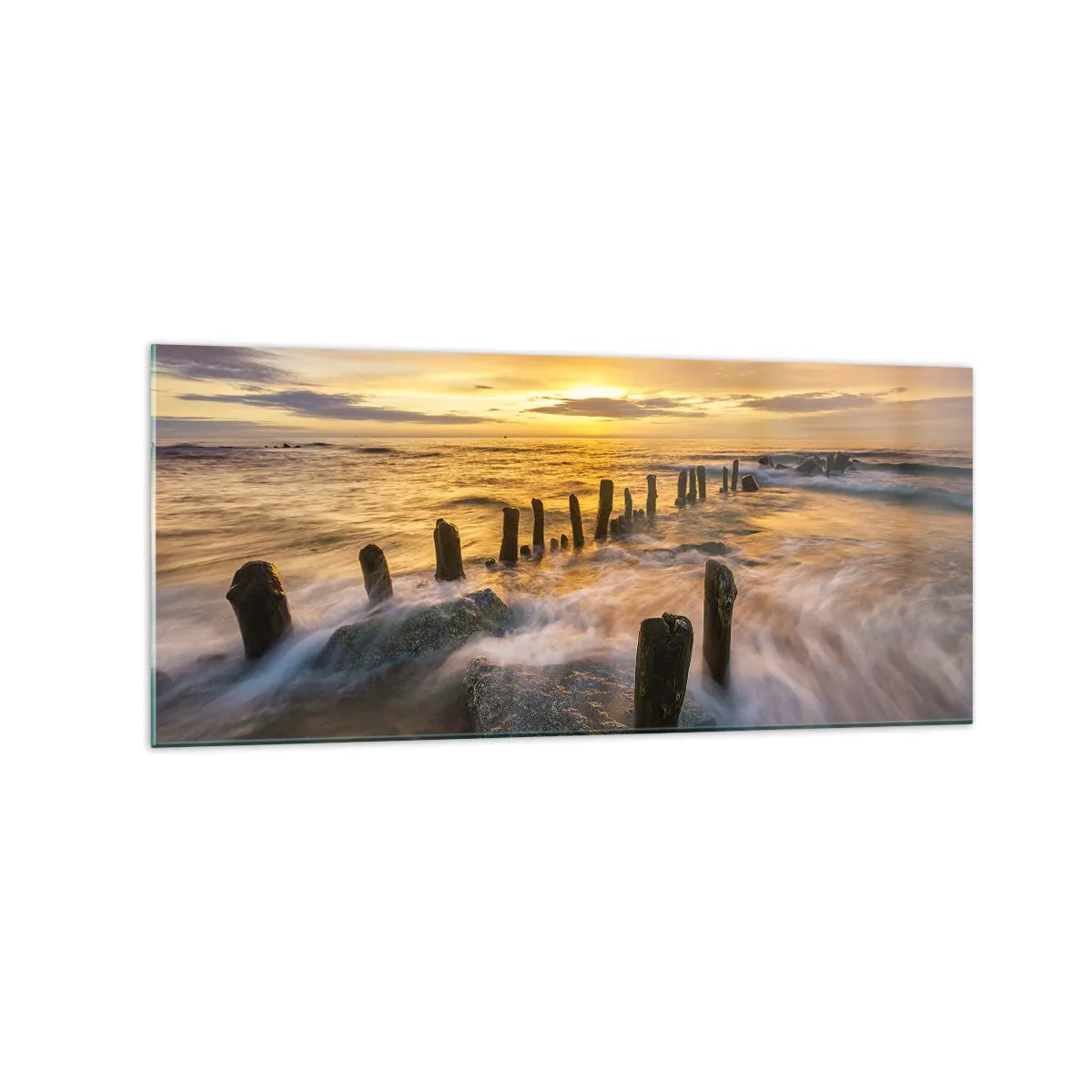 Obraz na skle - Drsná krása Baltského moře - 120x50 cm