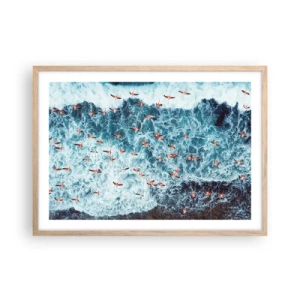 Plakát v rámu světlý dub - Přímořský průvod - 70x50 cm