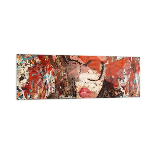 Obraz na skle - Jaká jsi skutečně nikdo neví - 160x50 cm