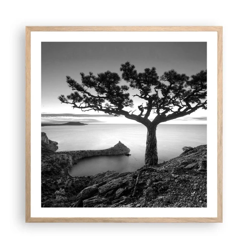 Plakát v rámu světlý dub - Klid až k horizontu - 60x60 cm