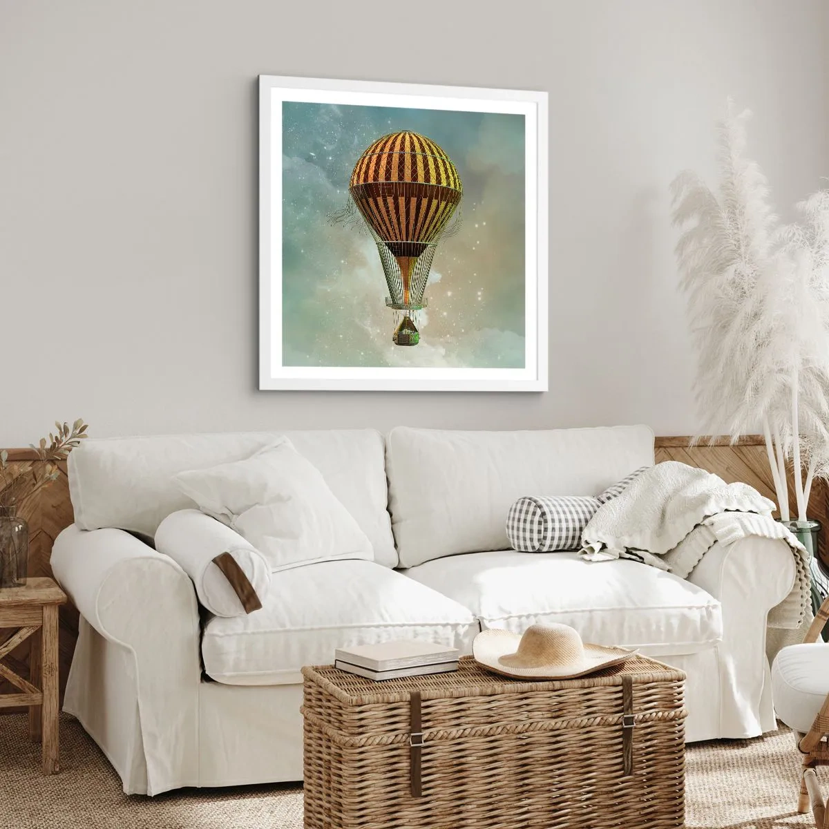 Plakát v bílém rámu - Průkopnické lety - 60x60 cm