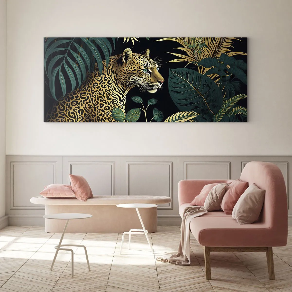 Obraz na skle - Domácí v džungli - 100x40 cm