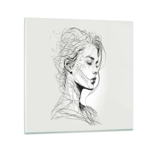Obraz na skle - Portrét v zamyšlení - 30x30 cm