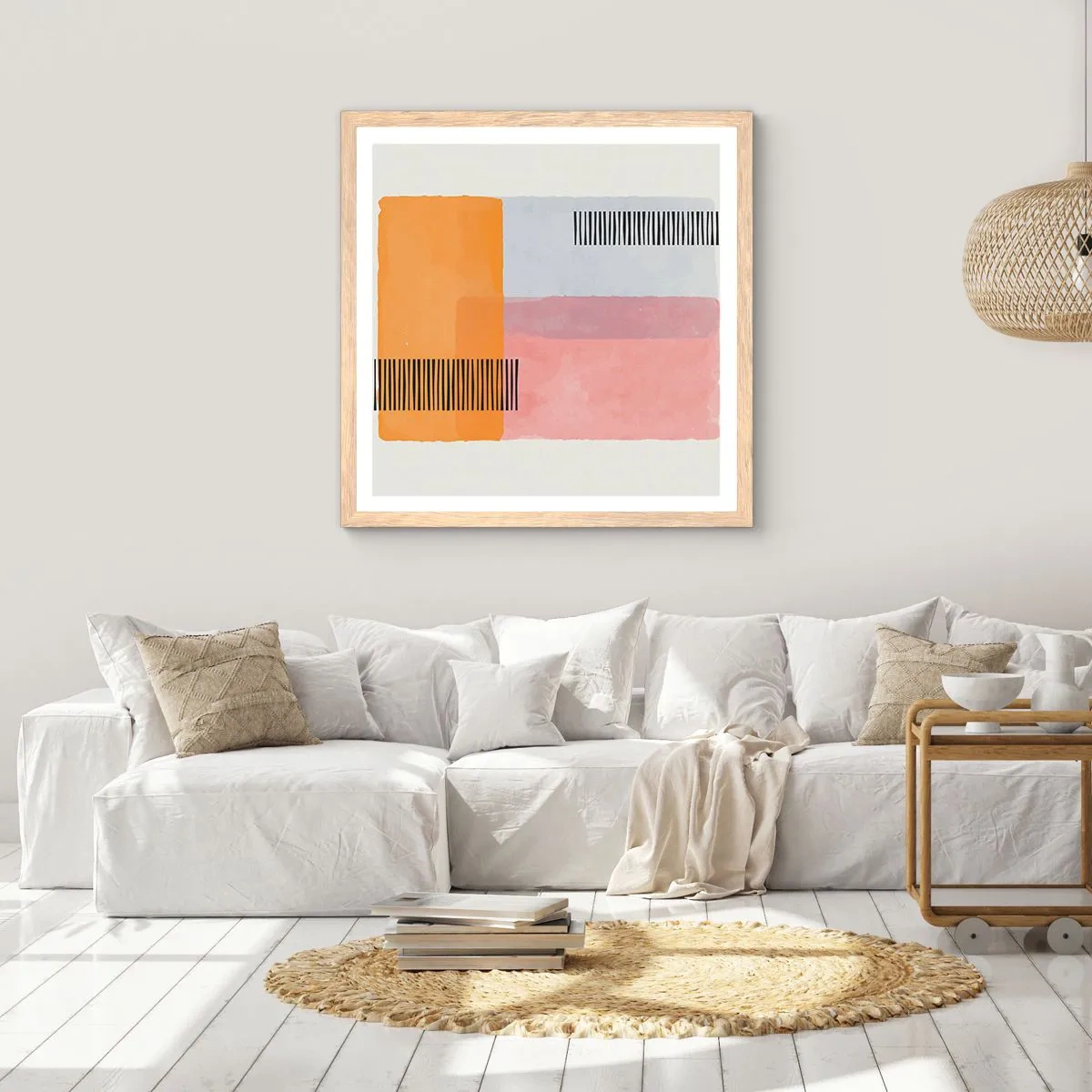 Plakát v rámu světlý dub - Z rohu do rohu - 50x50 cm