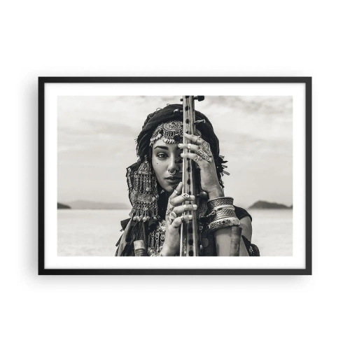 Plakát v černém rámu - Samotná hudba orientu - 70x50 cm
