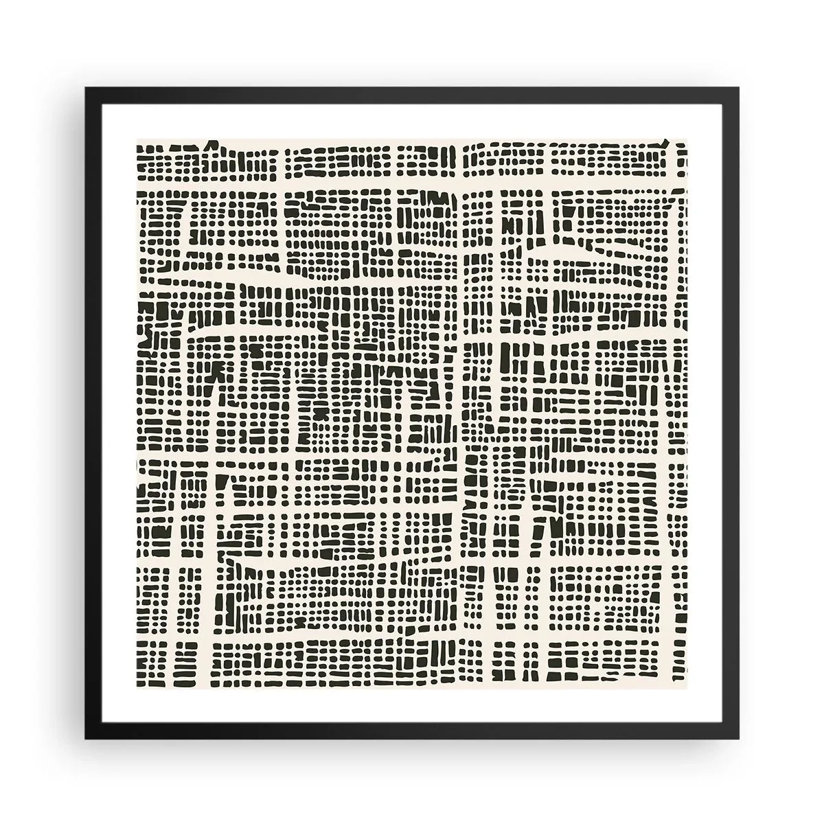 Plakát v černém rámu - Tkaná kompozice - 60x60 cm