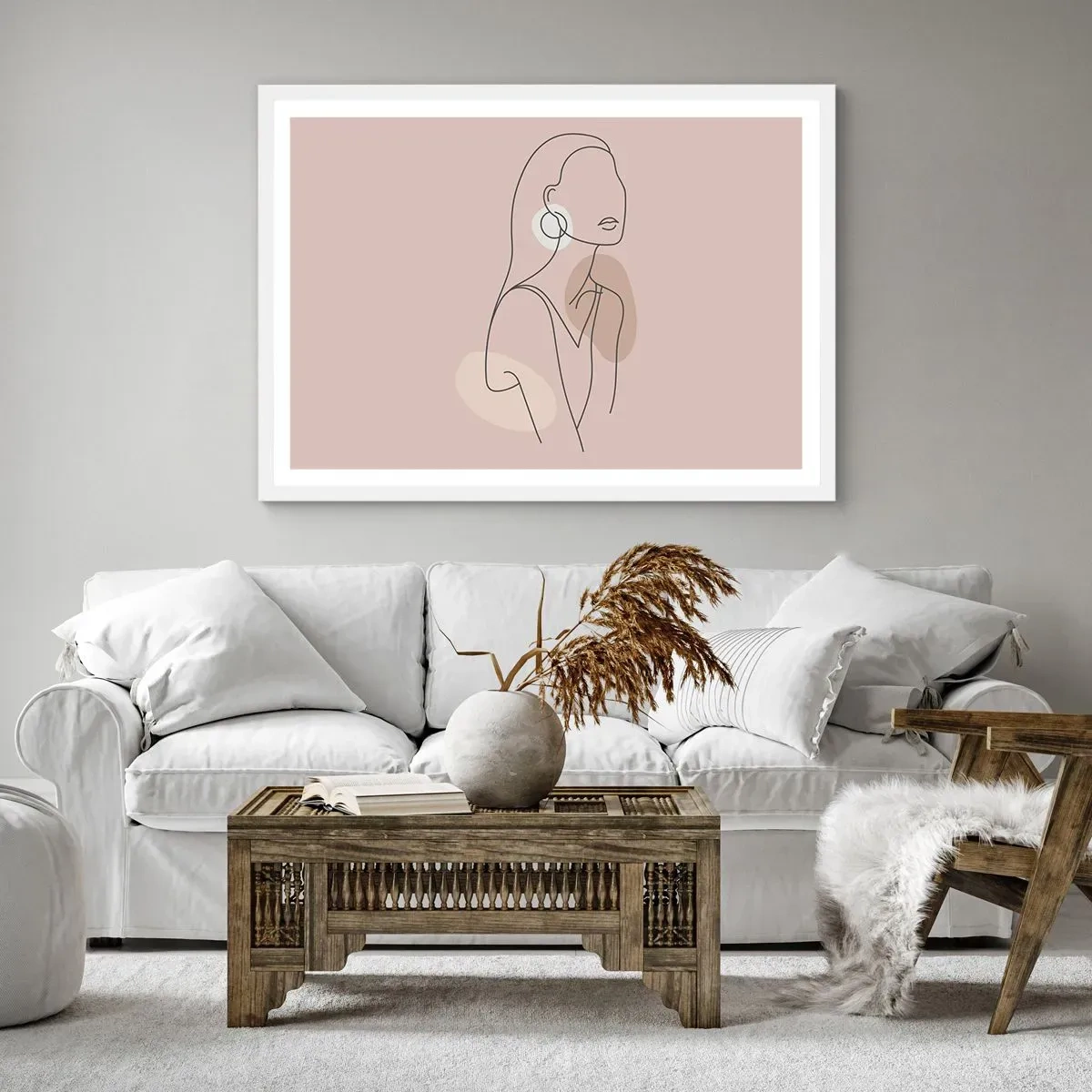 Plakát v bílém rámu - Dívčí ikona - 70x50 cm