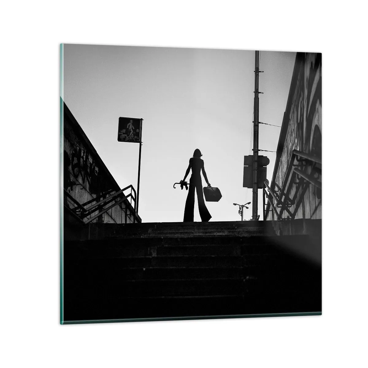 Obraz na skle - Městská cesta - 30x30 cm
