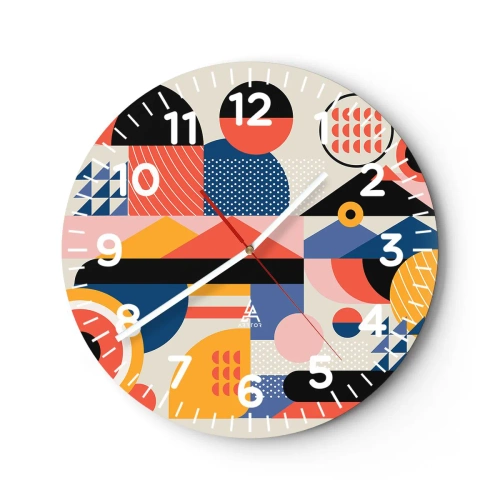 Nástěnné hodiny - Kompozice: pojďme si hrát - 30x30 cm