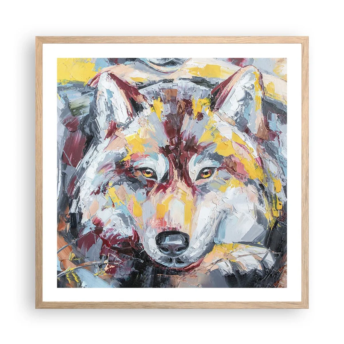 Plakát v rámu světlý dub - Klid mezi blízkými - 60x60 cm