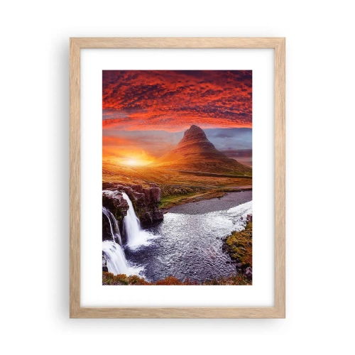 Plakát v rámu světlý dub - Pohled na Středozem - 30x40 cm