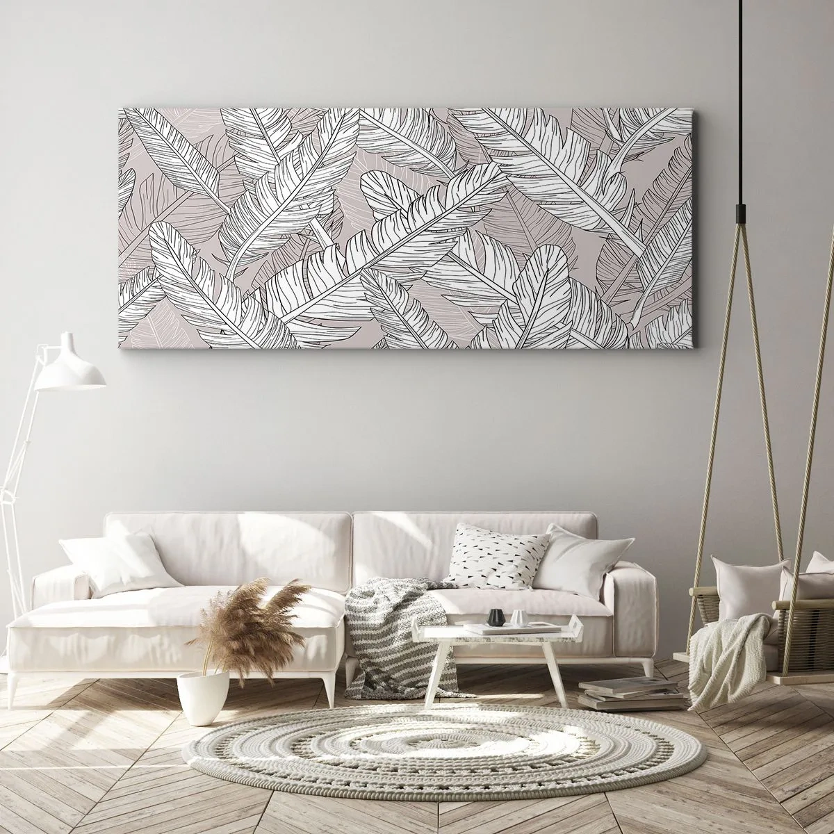 Obraz na plátně - Víření peří - 90x30 cm