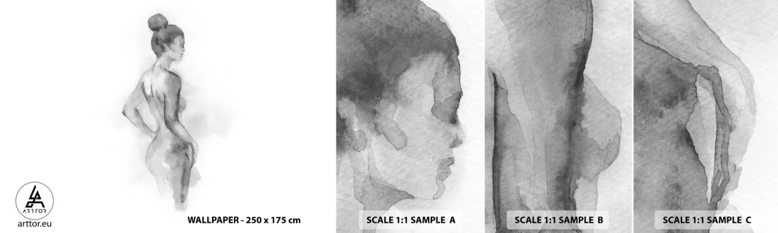 Vzor Fototapety Samolepicí Deluxe Sticker - Krásné jako malba - Žena, Tělo, Grafika - 100x30 cm