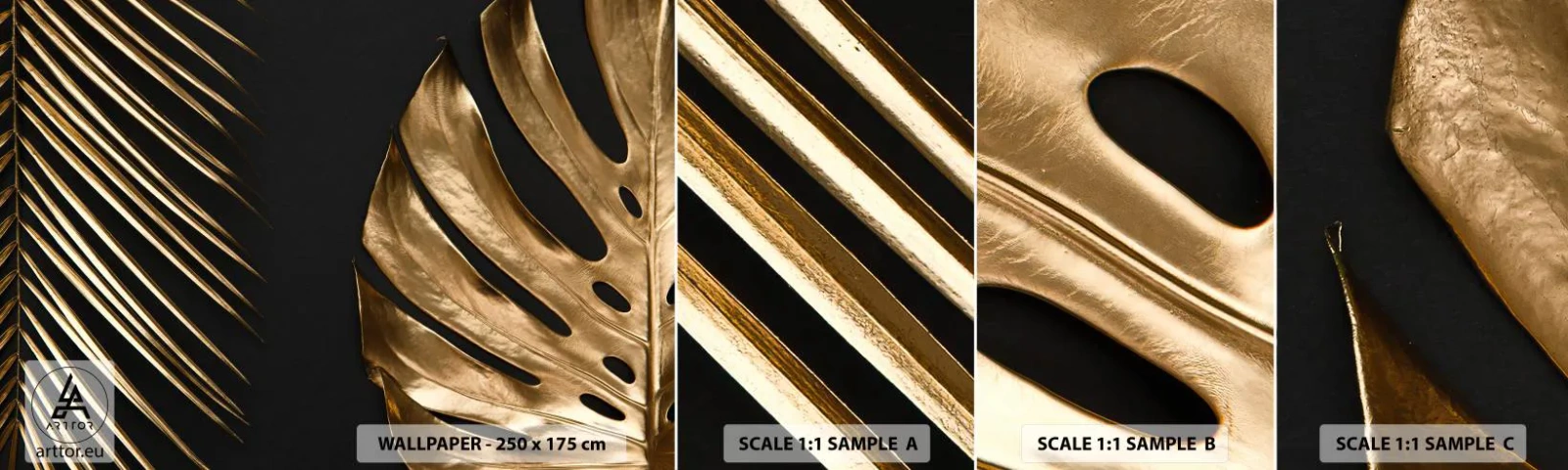 Fototapeta Vzorek Standard Eco - Jiné ale stejně drahé - Palmový list, List Monstera, Abstrakce - 100x30 cm