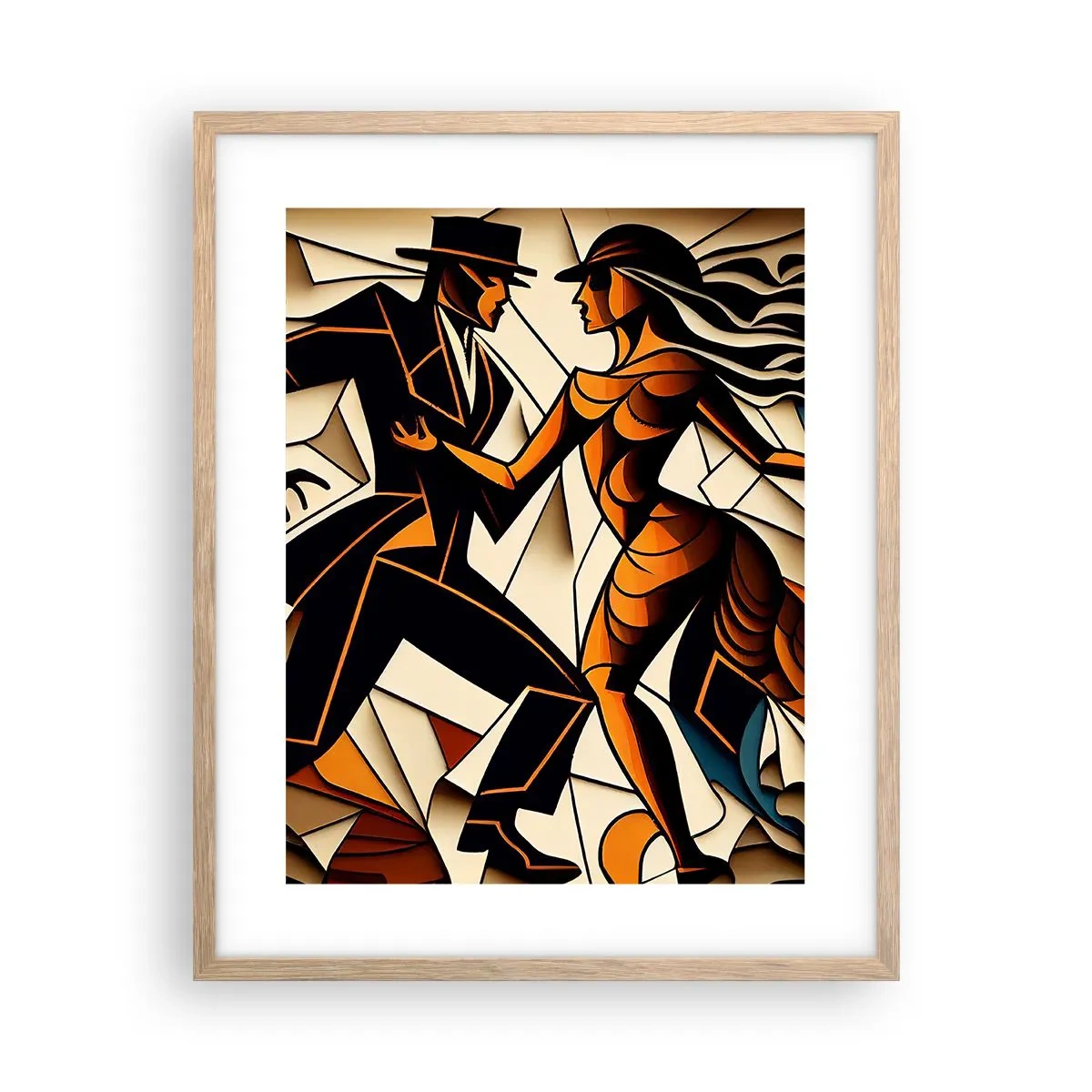 Plakát v rámu světlý dub - Tanec vřelosti a vášně - 40x50 cm