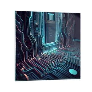 Obraz na skle - Jen tak přemýšlím… - 50x50 cm