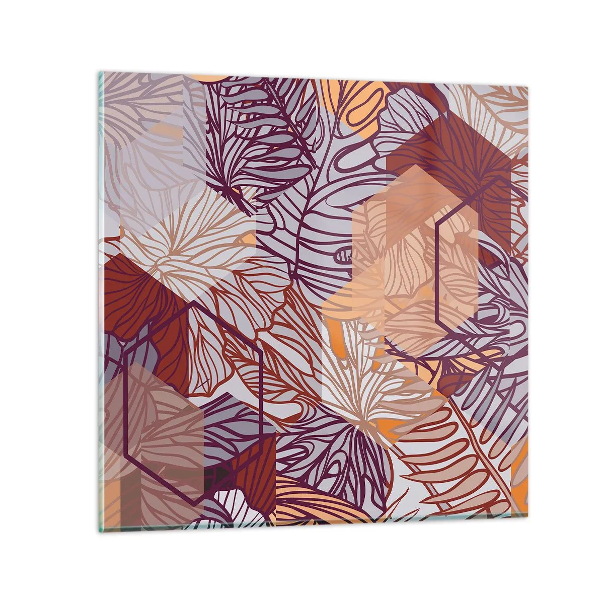 Obraz na skle - Nemožný vztah mezi geometrií a přírodou - 40x40 cm