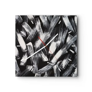 Nástěnné hodiny - Abstrakce v industriálním duchu - 30x30 cm
