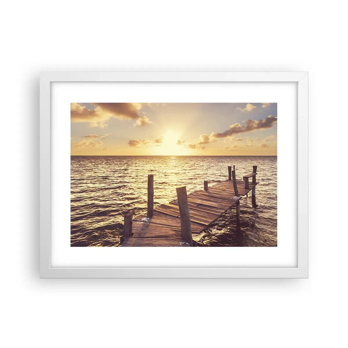 Plakát v bílém rámu - Zlatá země laskavosti - 40x30 cm