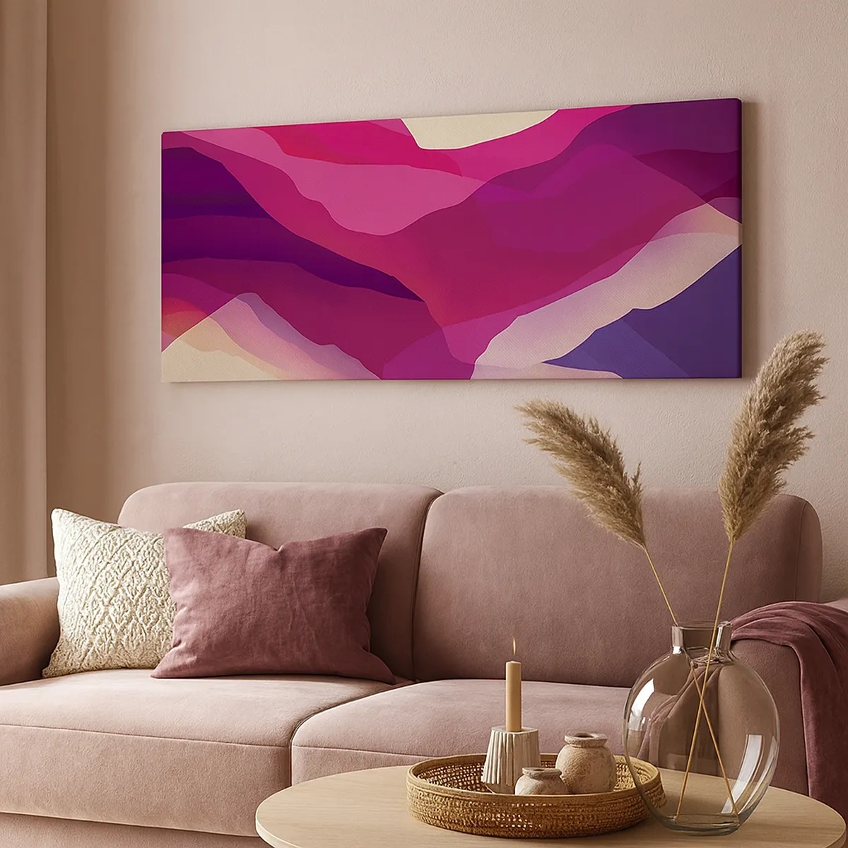 Obraz na plátně - Vlny fialové - 30x30 cm