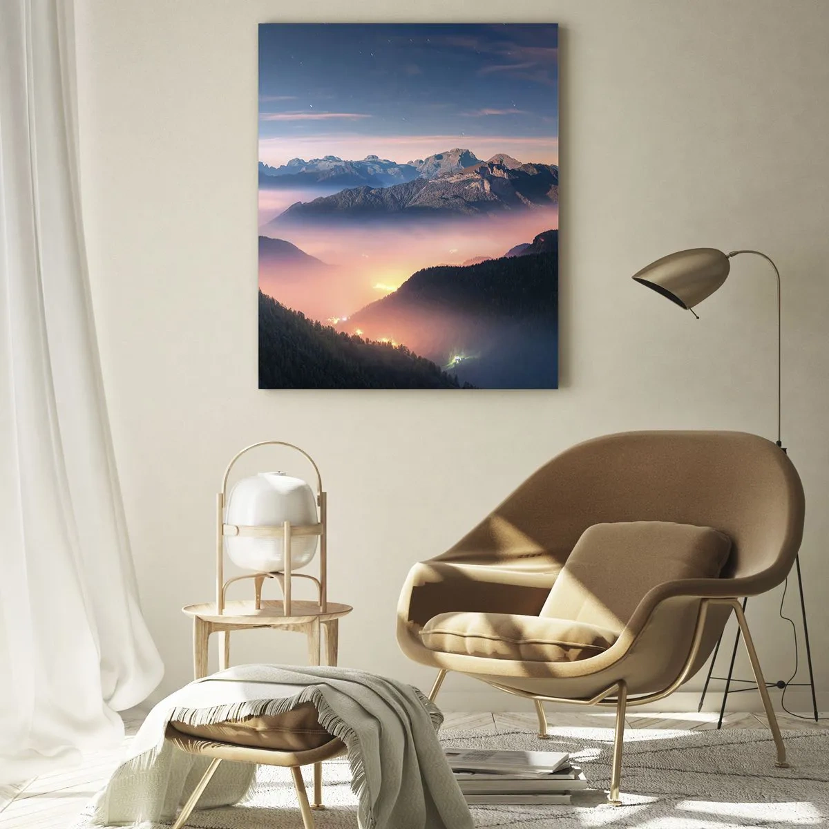 Obraz na skle - Světlo v údolích - 70x100 cm