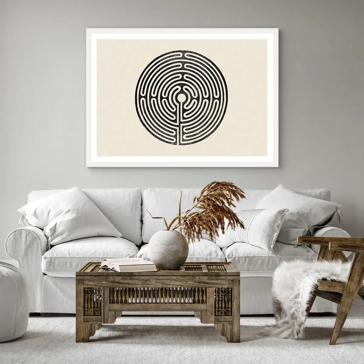 Plakát v bílém rámu - Tajemný řád - 100x70 cm