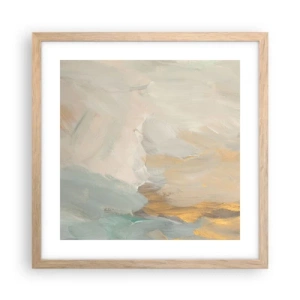 Plakát v rámu světlý dub - Abstrakce – krajina něhy - 40x40 cm