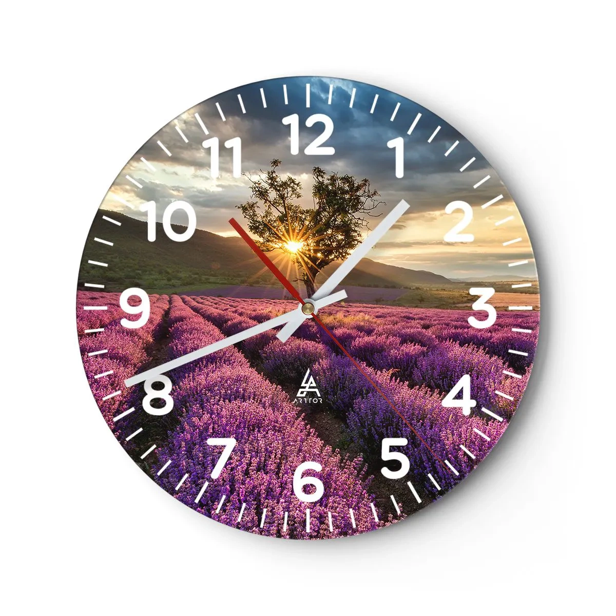 Nástěnné hodiny - Aroma v barvě lila - 30x30 cm