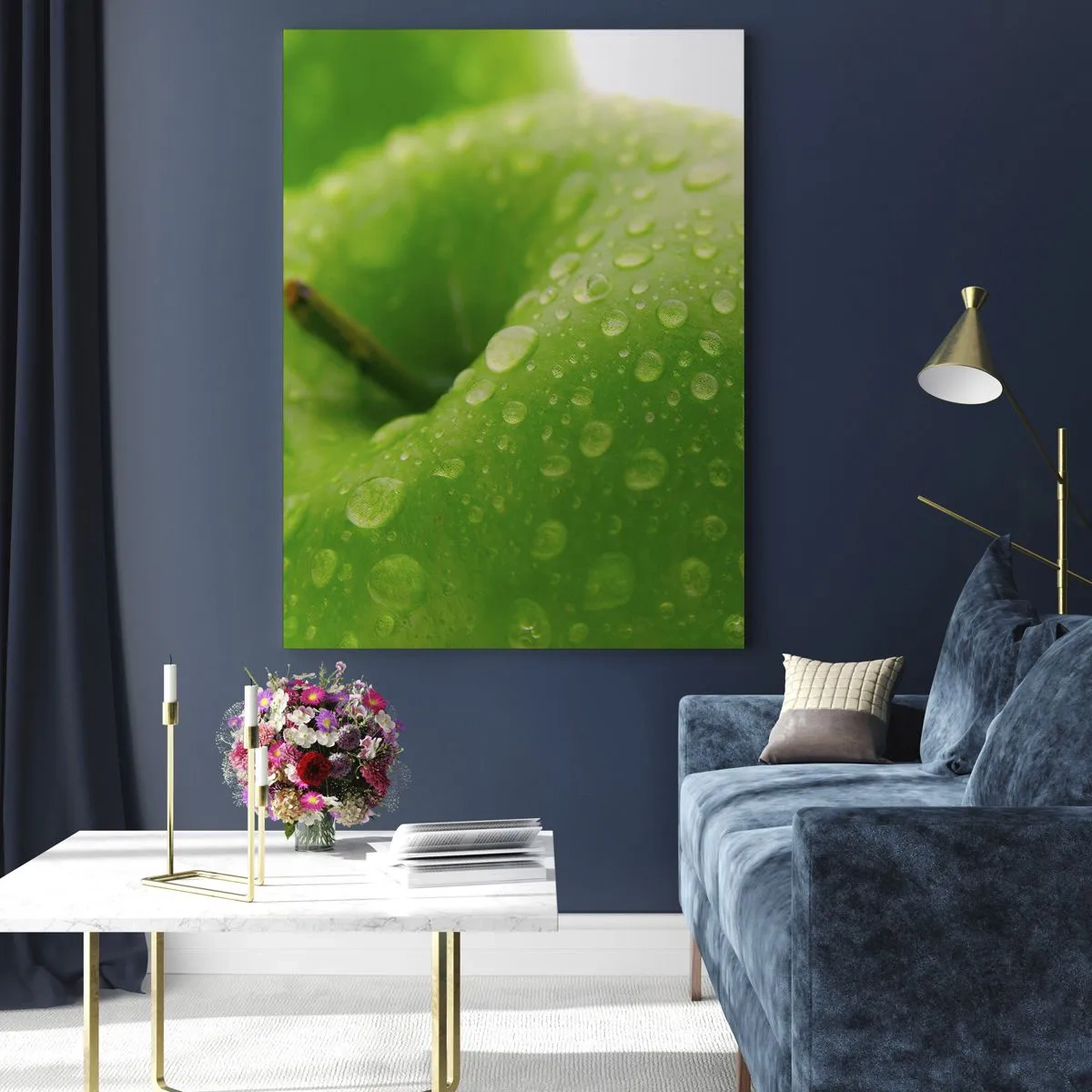 Obraz na skle - Zelená studená svěžest - 50x70 cm